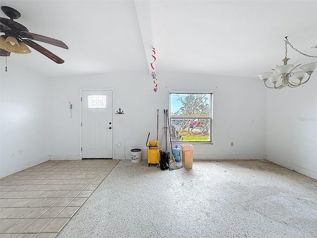 336 Boca Ciega Dr, Madeira Beach, FL 33708 - foyer entrance featuring a chandelier and ceiling fan