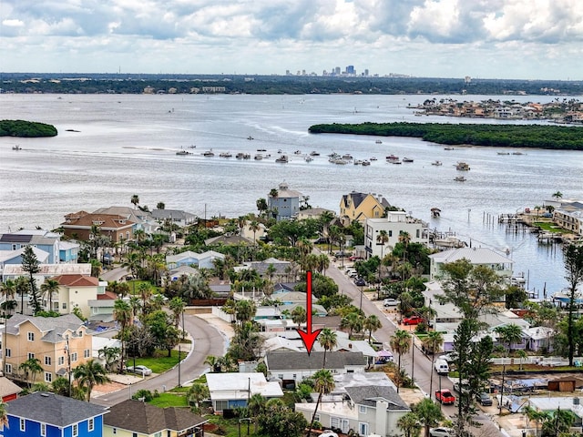 336 Boca Ciega Dr, Madeira Beach, FL 33708 - aerial perspective of suburban area with a large body of water