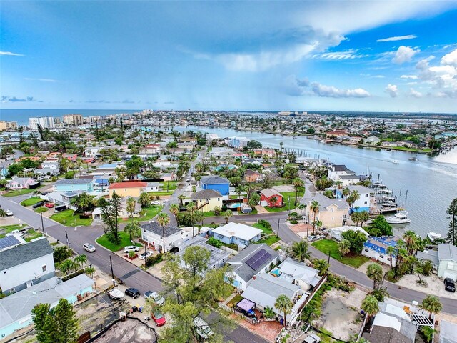 336 Boca Ciega Dr, Madeira Beach, FL 33708 - aerial perspective of suburban area featuring a large body of water