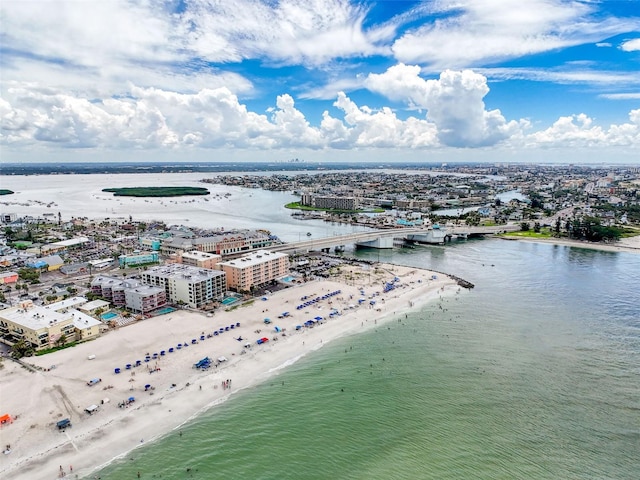 336 Boca Ciega Dr, Madeira Beach, FL 33708 - bird's eye view of waterfront with a beach