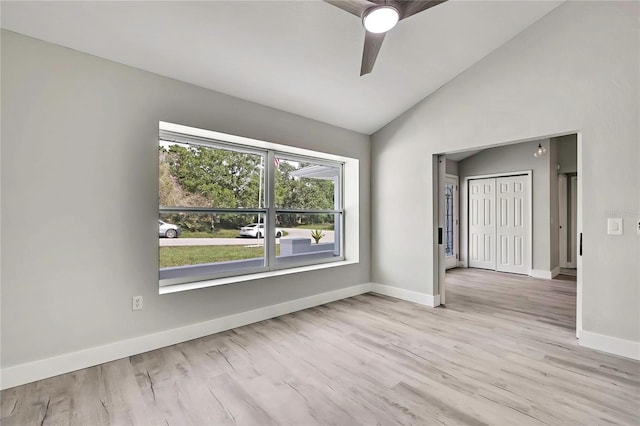 4360 Talco Ave, Spring Hill, FL 34609 - unfurnished room featuring wood finished floors, ceiling fan, and high vaulted ceiling