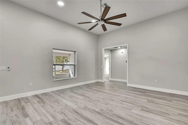 4360 Talco Ave, Spring Hill, FL 34609 - unfurnished room with a ceiling fan, wood finished floors, and recessed lighting
