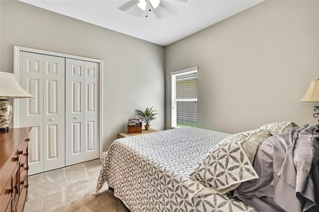 11101 Ragsdale Ct, New Port Richey, FL 34654 - bedroom featuring carpet, a closet, and a ceiling fan