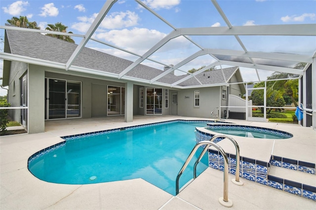 2519 Shipston Ave, New Port Richey, FL 34655 - view of swimming pool featuring a patio and glass enclosure