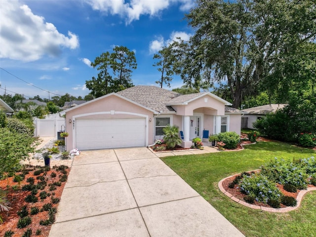 9431 Spring Hill Dr, Spring Hill, FL 34608 - ranch-style house with stucco siding, an attached garage, and concrete driveway