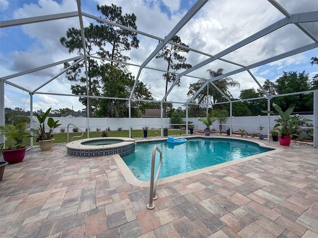 9431 Spring Hill Dr, Spring Hill, FL 34608 - view of pool with a fenced backyard, a patio area, a lanai, and a pool with connected hot tub
