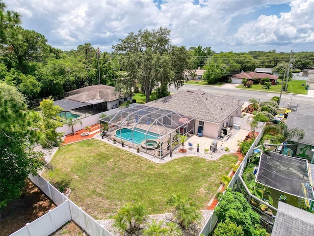 9431 Spring Hill Dr, Spring Hill, FL 34608 - view from above of property featuring a pool