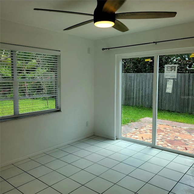 8504 Lafitte Dr, Hudson, FL 34667 - unfurnished room featuring a ceiling fan and light tile patterned floors