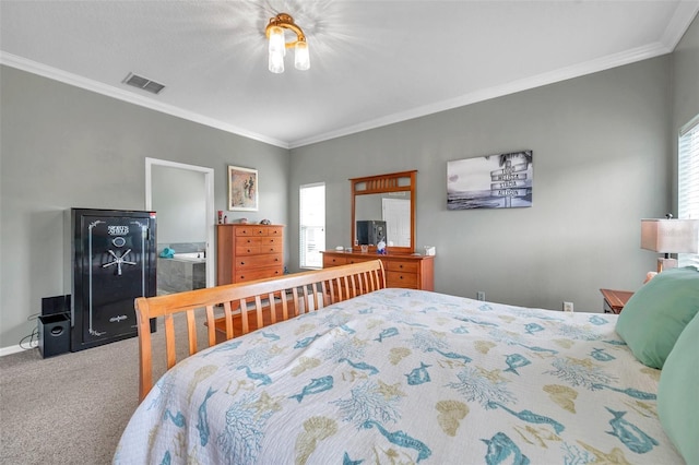 9309 Edistro Pl, New Port Richey, FL 34654 - bedroom with carpet flooring and crown molding
