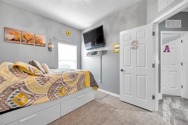 9309 Edistro Pl, New Port Richey, FL 34654 - bedroom with light carpet and a textured ceiling