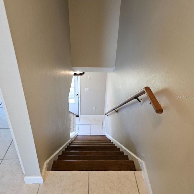 2200 S Palmetto Ave Unit E050, South Daytona, FL 32119 - stairs featuring tile patterned flooring and baseboards