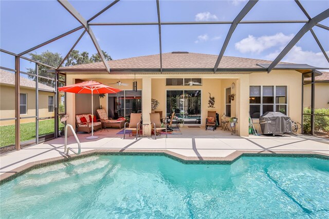 9406 Burnam Dr, Weeki Wachee, FL 34613 - outdoor pool featuring a patio area and a lanai
