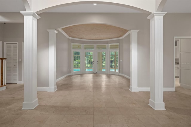 7268 Crystal Spring Run, Weeki Wachee, FL 34607 - hallway with decorative columns and arched walkways
