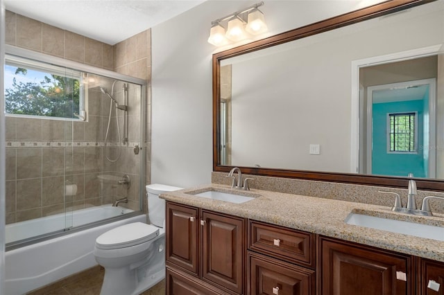 7268 Crystal Spring Run, Weeki Wachee, FL 34607 - bathroom featuring double vanity and combined bath / shower with glass door