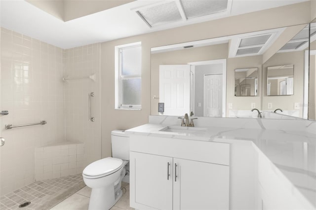 6509 Pine Meadows Dr, Spring Hill, FL 34606 - full bath featuring tile patterned flooring, a tile shower, and double vanity