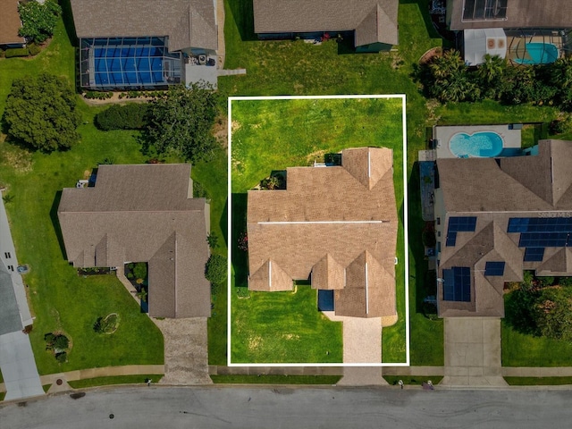 8401 Pavilion Dr, Hudson, FL 34667 - aerial overview of property's location with property parcel outlined and a pool area