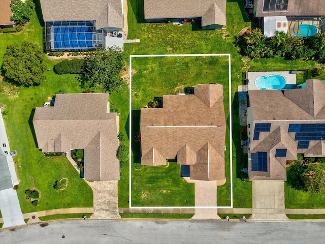 8401 Pavilion Dr, Hudson, FL 34667 - aerial view of property and surrounding area featuring property boundaries highlighted and a pool area