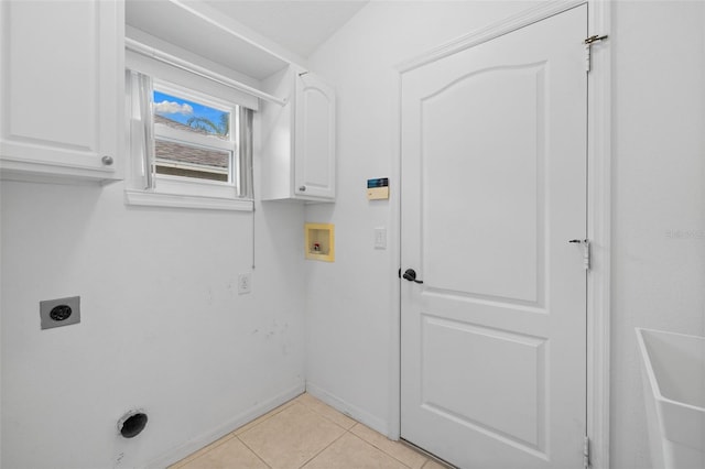 252 Arbor Woods Cir, Oldsmar, FL 34677 - laundry room with hookup for an electric dryer, cabinet space, hookup for a washing machine, and light tile patterned floors
