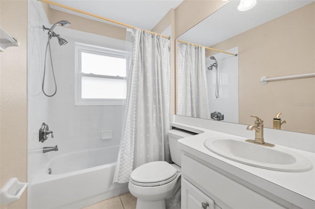 252 Arbor Woods Cir, Oldsmar, FL 34677 - full bathroom featuring shower / bathtub combination with curtain, vanity, and tile patterned flooring