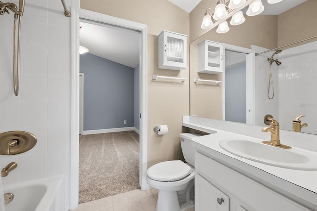 252 Arbor Woods Cir, Oldsmar, FL 34677 - full bath featuring vanity,  shower combination, and tile patterned flooring