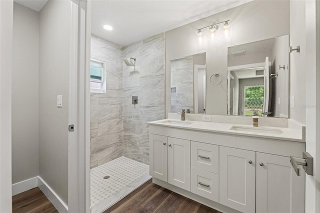 8782 N Sandree Dr, Citrus Springs, FL 34434 - full bathroom featuring plenty of natural light, walk in shower, and double vanity