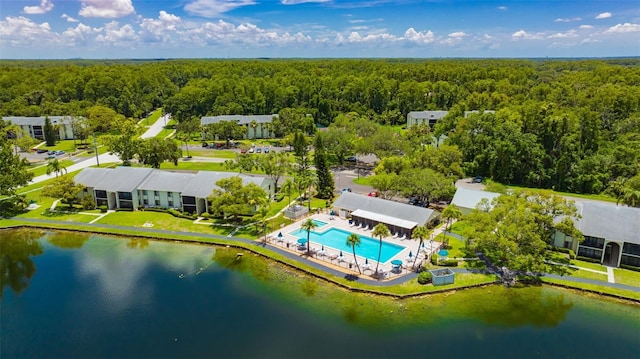 3134 Lake Pine Way Unit F2, Tarpon Springs, FL 34688 - drone / aerial view of a forest and a large body of water