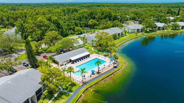3134 Lake Pine Way Unit F2, Tarpon Springs, FL 34688 - aerial view of a heavily wooded area and a large body of water