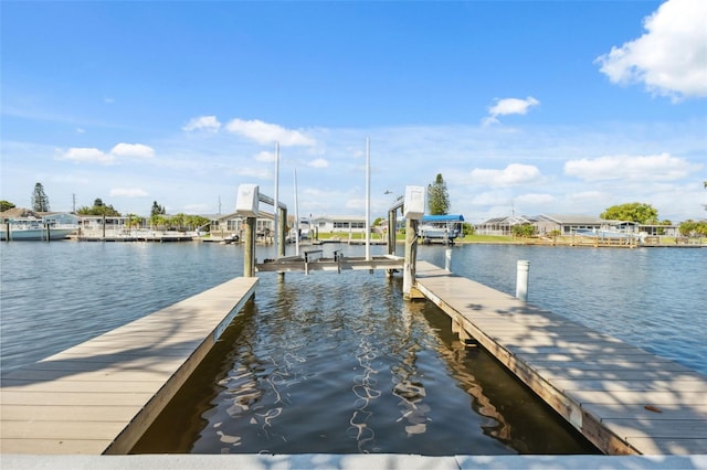 5348 Lawrence Ln, New Port Richey, FL 34652 - dock area featuring boat lift and a water view