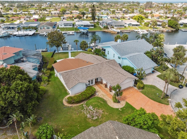 5348 Lawrence Ln, New Port Richey, FL 34652 - aerial perspective of suburban area with a large body of water