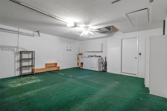 7445 Nature Walk Dr, Spring Hill, FL 34606 - garage featuring independent washer and dryer, a ceiling fan, and a garage door opener