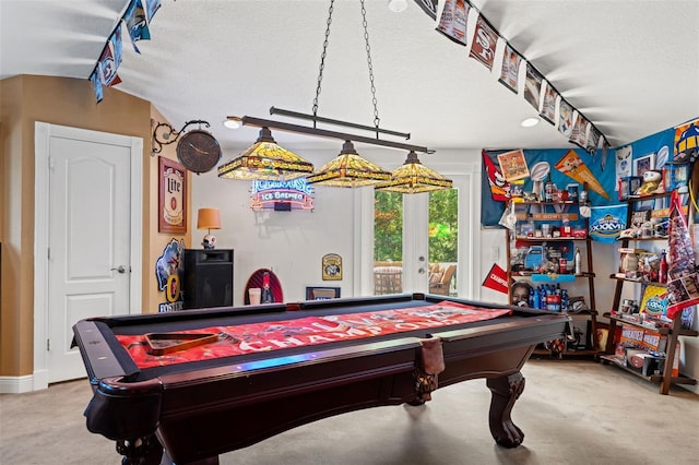 26221 Pheasant Run, Wesley Chapel, FL 33544 - recreation room with carpet, billiards, and french doors