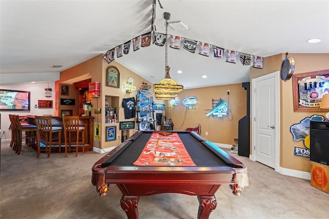 26221 Pheasant Run, Wesley Chapel, FL 33544 - game room with carpet flooring, billiards table, and recessed lighting