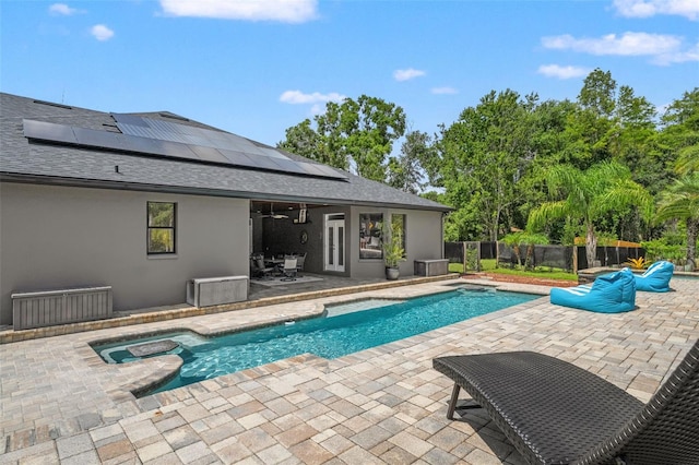 26221 Pheasant Run, Wesley Chapel, FL 33544 - view of swimming pool featuring a patio and ceiling fan