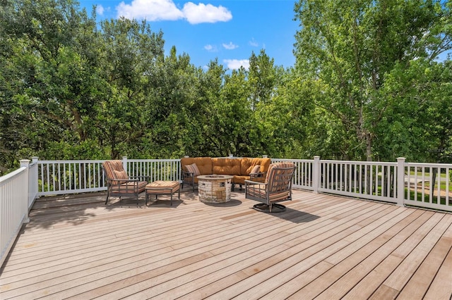 26221 Pheasant Run, Wesley Chapel, FL 33544 - deck featuring an outdoor living space with a fire pit