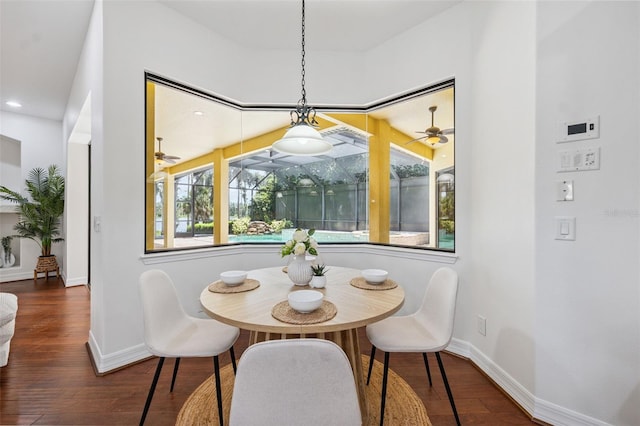 9829 Sorbonne Loop, Seffner, FL 33584 - dining area featuring wood finished floors, recessed lighting, and ceiling fan