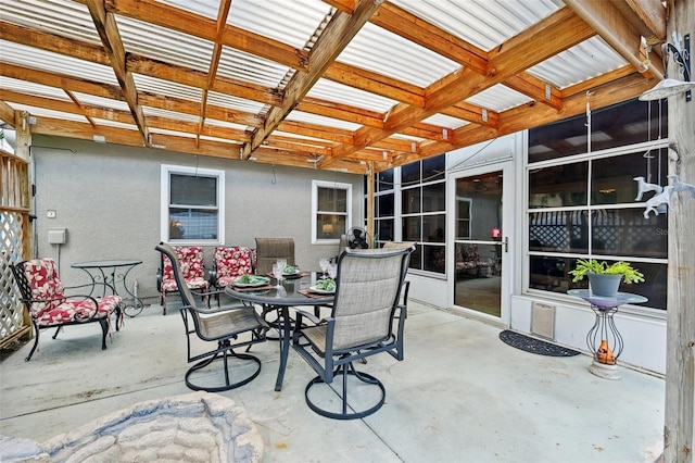 3204 Payne St, New Port Richey, FL 34655 - view of patio with a pergola and outdoor dining space