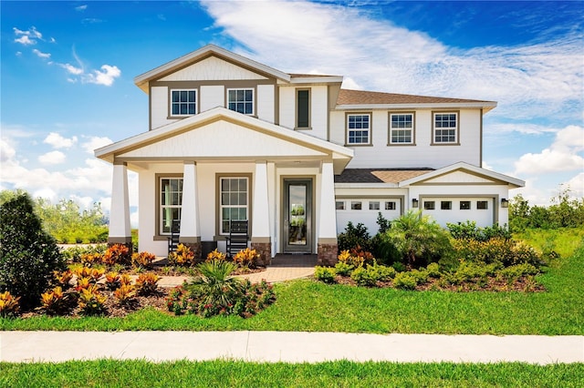 3878 Isle Royal Pl, Apopka, FL 32712 - view of front of home with a porch, a garage, and roof with shingles