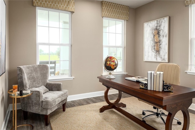 3878 Isle Royal Pl, Apopka, FL 32712 - office with healthy amount of natural light and wood finished floors
