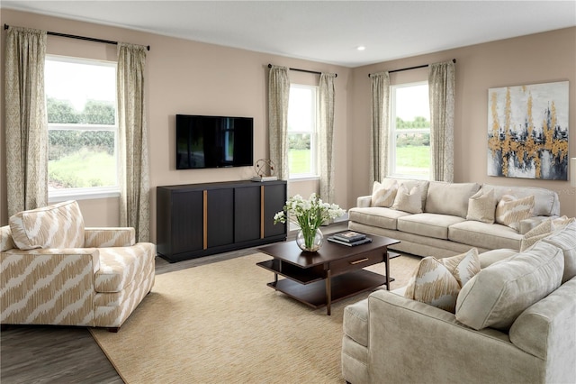 3878 Isle Royal Pl, Apopka, FL 32712 - living area featuring wood finished floors and recessed lighting