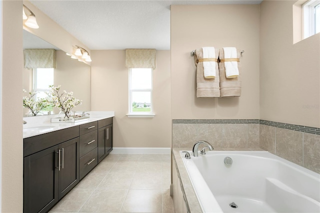 3878 Isle Royal Pl, Apopka, FL 32712 - full bath with double vanity, a garden tub, and tile patterned flooring