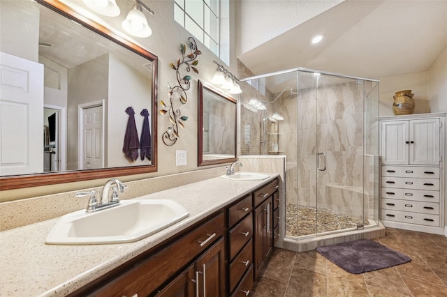 1478 Brigadier Dr, Spring Hill, FL 34608 - full bath with double vanity and a stall shower