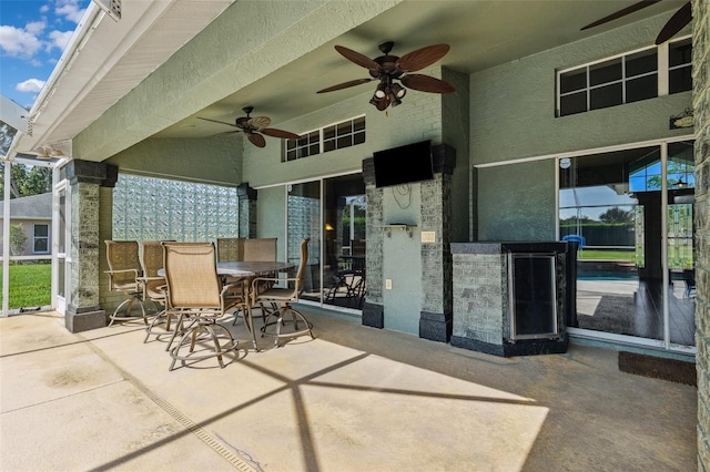 1478 Brigadier Dr, Spring Hill, FL 34608 - view of patio / terrace featuring ceiling fan and outdoor dining area