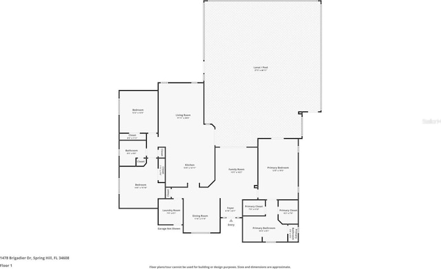 1478 Brigadier Dr, Spring Hill, FL 34608 - view of floor plan / room layout