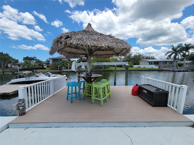 6737 Clark St, Hudson, FL 34667 - dock area featuring a water view