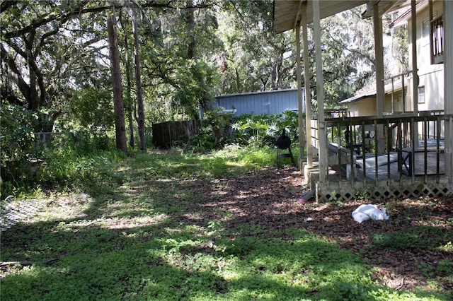 5635 Kimball Rd, Mulberry, FL 33860 - view of yard with a deck