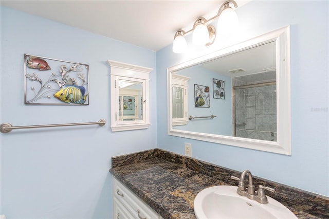 4452 Garnet Dr Unit 302, New Port Richey, FL 34652 - bathroom with vanity and an enclosed shower