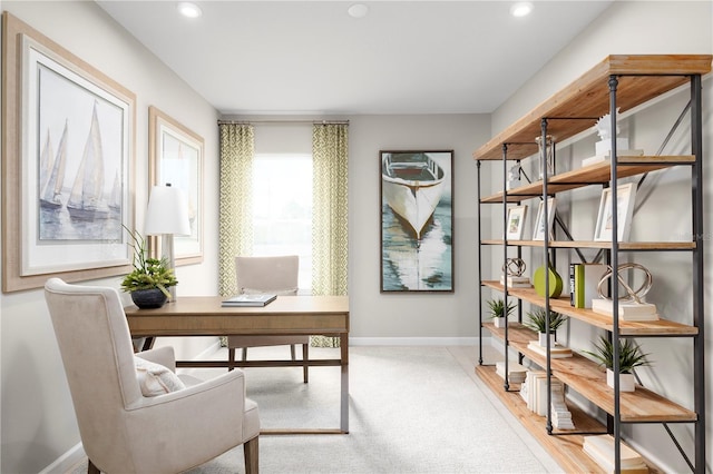 10864 SW 73rd Ct, Ocala, FL 34476 - home office featuring baseboards and recessed lighting