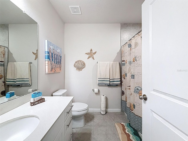 8855 Prairie Creek Dr, New Port Richey, FL 34655 - full bathroom with vanity, curtained shower, and tile patterned floors