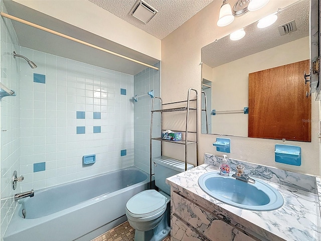11094 Auburndale St, Spring Hill, FL 34609 - full bathroom with  shower combination, vanity, and a textured ceiling