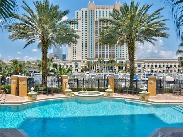 700 S Harbour Island Blvd Unit 407, Tampa, FL 33602 - view of swimming pool with a pool with connected hot tub
